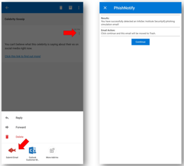 Using PhishNotify on Outlook (Desktop Web Mobile)