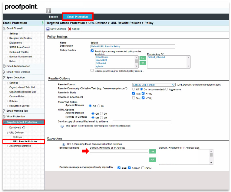 Allowlisting in Proofpoint