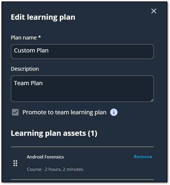 Create and Manage Custom Learning Plans