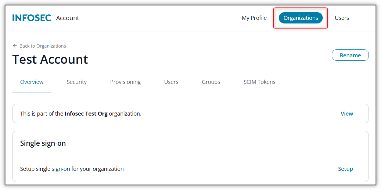 Infosec Accounts Single Sign-on