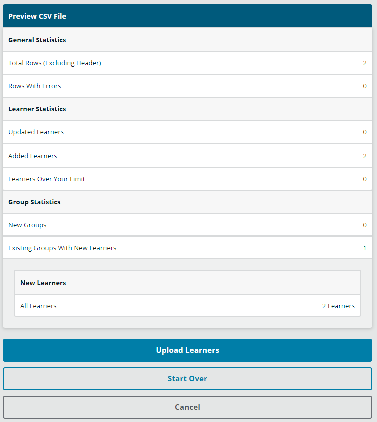 Import Learners from a CSV File